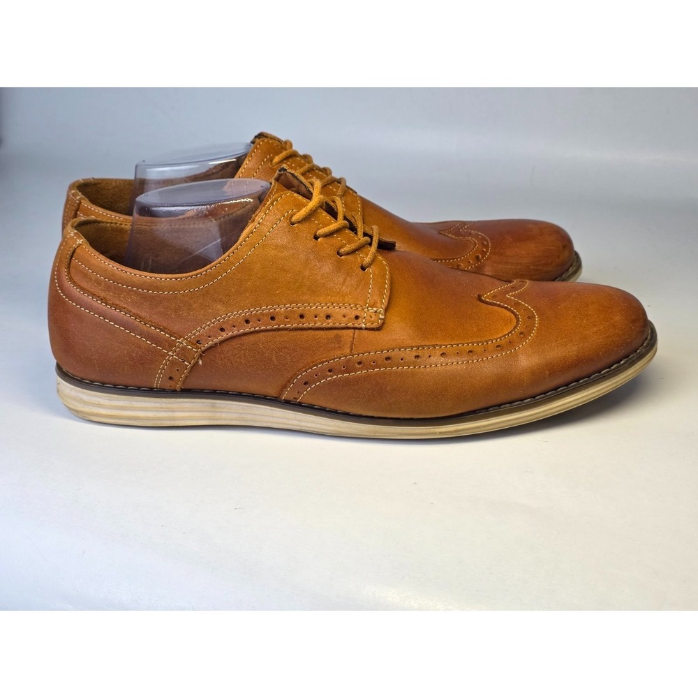 Vostey Milan Dress Shoes Men's Size 13 Brown Leather Oxford Lace Up BMY629